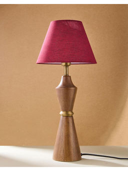 Fabindia - Maroon Cotton Basix Tapered Drum Lampshade