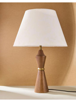 Fabindia - White Cotton Cutwork Flower Tapered Drum Lampshade