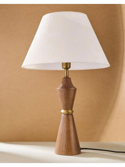 Fabindia - White Cotton Cutwork Flower Tapered Drum Lampshade