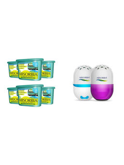Absorbia - Moisture Absorber (Pack Of 6) & Gel Air Freshener (Pack Of 2)