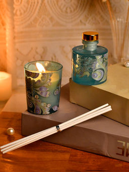 Tayhaa - Blue Golden Aura Scented Candle with Fragnance