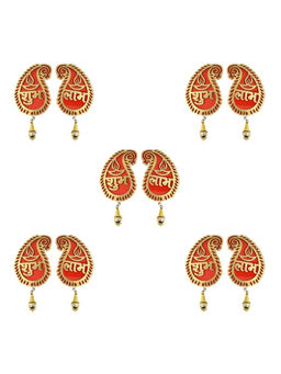 Indigifts - Shubh Labh for Door Entrance 5 Pair ,Diwali Decoration Items for Home