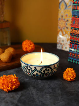 VarEesha - Royal Crown Blue 5 Inch Ceramic Candle