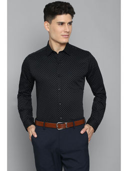 Allen Solly - Men Black Slim Fit Print Full Sleeves Formal Shirt