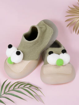 Baby Moo - Slip-on Shoes 3d Eyes Green