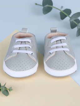 Baby Moo - Lace-Up Comfortable and Breathable Anti-Slip Sneaker Shoes - Grey