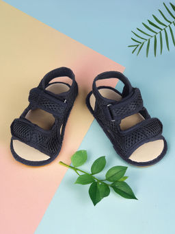 Baby Moo - Solid Hookloop Comfortable Anti-skid Floater Sandals - Black