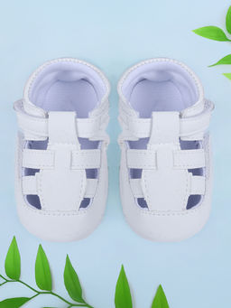 Baby Moo - Velcro Hook-loop Kids Premium Anti-Slip Sandal Booties - White