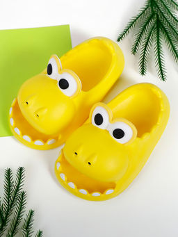 Baby Moo - Crocodile Beach Slippers 3D Cartoon Sliders Yellow