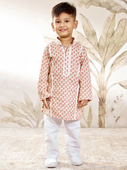Vastramay - Boys Cotton Printed Kurta with Pyjama