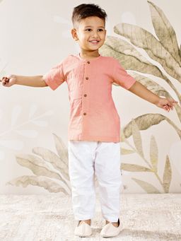 Vastramay - Boys Cotton Solid Kurta with Pyjama