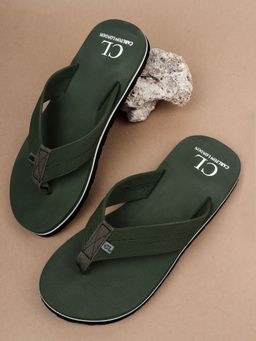 Carlton London - Solid Green Thong Flip-flops