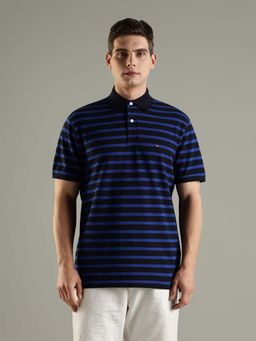 Tommy Hilfiger - Striped Relaxed Fit Cotton Polo T-Shirt