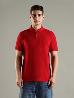 Tommy Hilfiger - Solid Regular Fit Cotton Polo T-Shirt