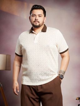 Instafab Plus - Men's Chalk White Quad Polo T-Shirt