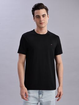 Tommy Hilfiger - Men Black Polyester Crew Neck T-Shirt
