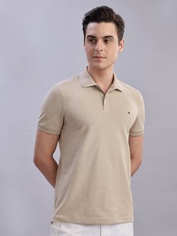 Tommy Hilfiger - Men Brown Cotton Collar Neck Polo T-Shirt