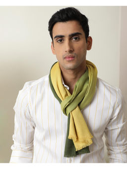 Rare Rabbit - Breom Primary Mustard Cotton Scarf