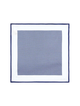 Rare Rabbit - Cann Dark Blue Silk Pocket Square