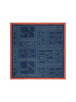 Rare Rabbit - Dani Dark Navy Blue Silk Pocket Square