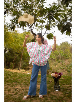 Anuvas - Pretty in Pink- Icy Off White & Pink Top