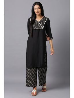 Aurelia - Charcoal Black Ethnic Kurta and Palazzo (Set of 2)