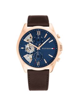 Tommy Hilfiger - Men Fall Winter Colletion 24 Brown Dial Leather Strap Analog Watch - TH1710645 (M)