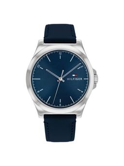 Tommy Hilfiger - Men Fall Winter Colletion 24 Blue Dial Leather Strap Analog Watch - TH1710666 (M)
