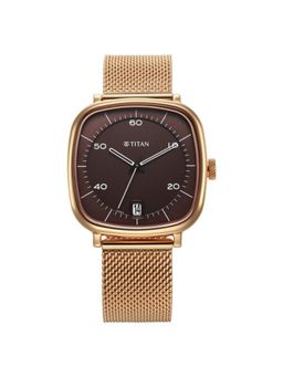 Titan - Men Neo Curve 2.0 Brown Dial Stainless Steel Strap Analog Watch - 1885WM01 (M)