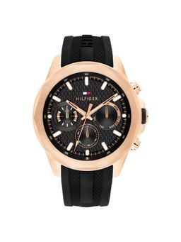 Tommy Hilfiger - Men Fall Winter Colletion 24 Black Dial Leather Strap Analog Watch - TH1710650 (M)