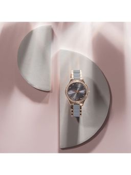 Sonata - Women POZE DROP 4 Grey Dial Metal Strap Analog Watch - SP80054KM02W (M)