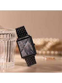 Sonata - Women POZE DROP 4 Black Dial Metal Strap Analog Watch - SP80102NM01W (M)