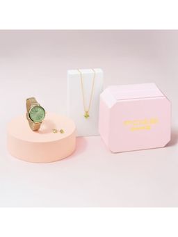 Sonata - Women POZE DROP 4 Green Dial Metal Strap Analog Watch - SP80107YM01WF (M)