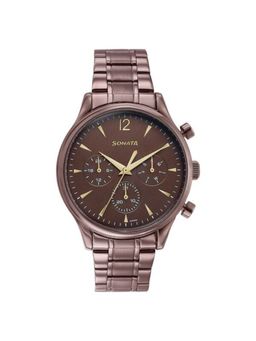 Sonata - Men Wedding Brown Dial Stainless Steel Strap Analog Watch - 77146QM01 (M)