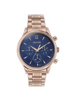 Sonata - Men Wedding Blue Dial Stainless Steel Strap Analog Watch - 77146WM01 (M)