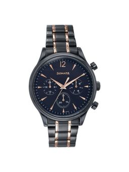 Sonata - Men Wedding Black Dial Stainless Steel Strap Analog Watch - 77146KM02 (M)