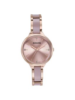 Sonata - Women Wedding Pink Dial Stainless Steel Strap Analog Watch - 87065KD04 (M)