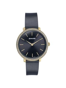 Sonata - Women Wedding Black Dial Leather Strap Analog Watch - 87080YL02 (M)
