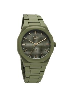 Fastrack - Men Vyb Drop 4 Green Dial Metal Strap Analog Watch - FV30015QM02W (M)