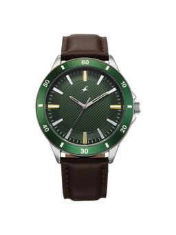 Fastrack - Men Stunners X Green Dial Leather Strap Analog Watch - 38160SL02 (M)