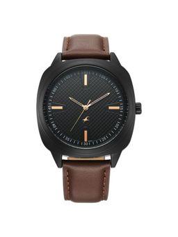 Fastrack - Men Stunners X Black Dial Leather Strap Analog Watch - 38161NL01 (M)