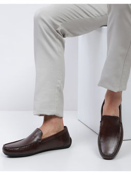 Monte Carlo - Mens Brown Solid Slip On Genuine Leather Loafers