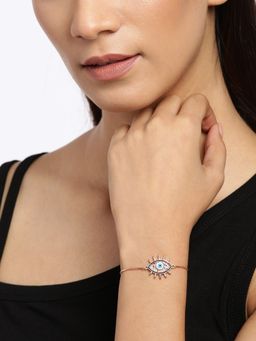 Blueberry - Rose Gold Plated Evil Eye Chain Bracelet