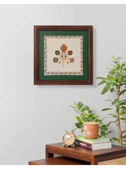Fabindia - Beige Natural Chintz Embroidered Wooden Framed Wall Painting