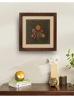 Fabindia - Grey Chintz Embroidered Wooden Framed Wall Painting