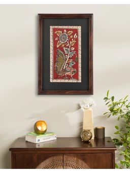 Fabindia - Red Suman Kalamkari Hand Painted Wooden Framed Wall Painting