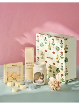 Fabindia - Cream Mehak Ceramic Burner Gift Set