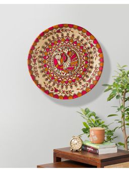 Fabindia - Beige Kalam Paper Mache Hand Painted Wall Plate
