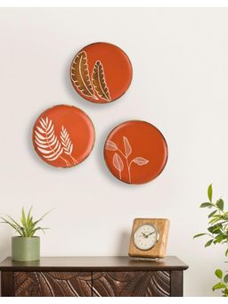 Fabindia - Orange Parni Wooden Hand Painted Fabric Wall Plate