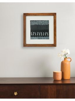 Fabindia - Black Jivani Warli Hand Painted Fabric Framed Wall Painting